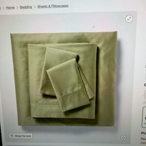 Threshold performance sheet set Full green Bedding Sheet Set